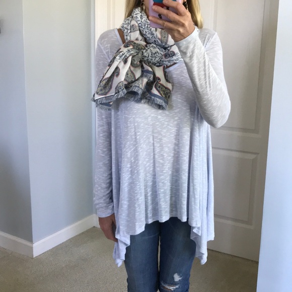 🌻1 SIZE SM🌻Light Blue Long Sleeve Tunic - Picture 2 of 8